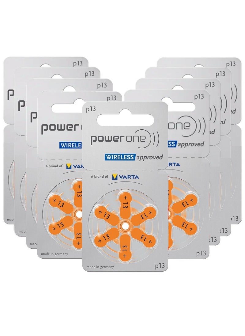 Power One 1.45V Original High Level Hearing Aid Batteries PowerOne P13 Pack Of 60 Pieces (German)  - Image 2