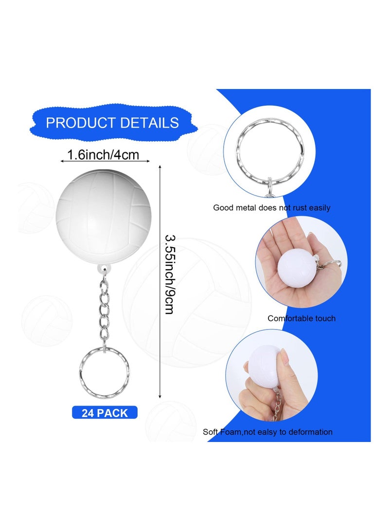24 Pack Volleyball Keychains Mini Volleyball Stress Ball Keychains Sports Ball Keychains Volleyball Party Favors Supplies for Women Men Girls Teens Party Favors Supplies Sports Team Players - Image 2