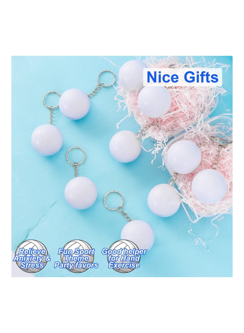 24 Pack Volleyball Keychains Mini Volleyball Stress Ball Keychains Sports Ball Keychains Volleyball Party Favors Supplies for Women Men Girls Teens Party Favors Supplies Sports Team Players - Image 3