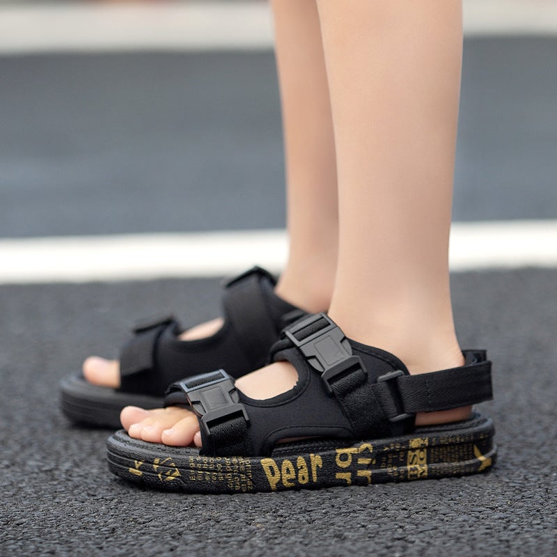 Children'S Slippers Summer Korean Version Of Hook And Loop Soft Bottom Children'S Boys Children'S Shoes A Generation Of Hair - Image 4
