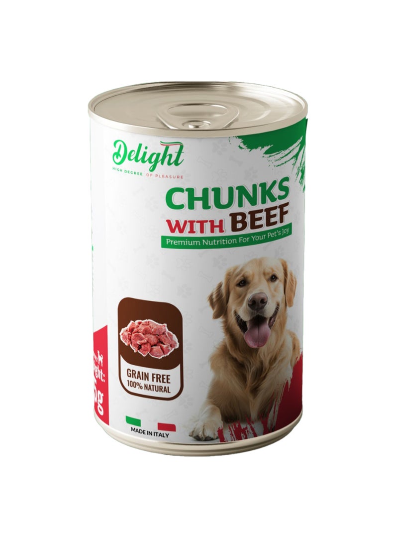 Delight Wet Dog Food Chunks With Beef In Gravy 