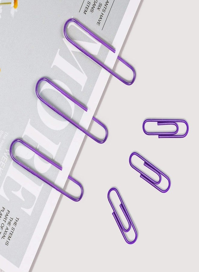 Vinaco Paper Clips Smooth Purple, 100 Pack Paper Clips Large 2Inch (50mm), Durable & Rust Resistant Coating. for Office, School Document Organizing - Image 5