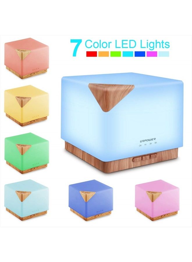 URPOWER Aromatherapy Essential Oil Diffuser Humidifier, 700ml Large Capacity Modern Ultrasonic Aroma Diffusers Running 20+ Hours with Adjustable Mist Mode/4 Timer Settings for Home Office Study - Image 2