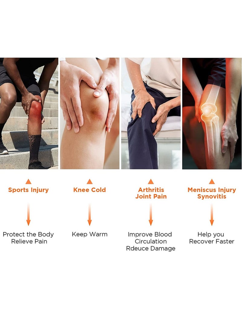 Excefore Knee Brace, 2 Pack Knee Compression Sleeve Support for Men & Women, Professional Sports Protection, Knee Support - Image 5