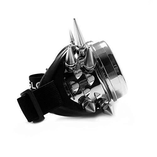 GloFX Steampunk Goggles Tinted - Rave Eyes Gothic Welder (Chrome Spike) - Image 3