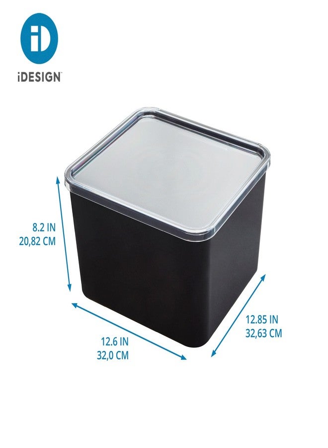 InterDesign iDesign Storage Bin with Lid & Wall Mount Bracket, The Wallspace Collection - 12" x 12" x 8", Clear Bin - Image 2