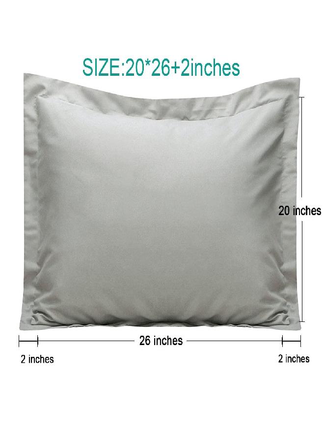 NTBAY NTBAY 100% Brushed Microfiber Standard Pillow Shams Set of 2, Super Soft and Cozy, Wrinkle, Fade, Stain Resistant 20x26 Inches Oxford Pillowcases, Smoky Grey 