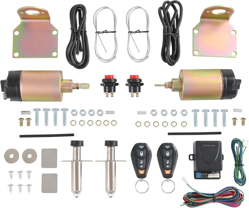 JDMSPEED New Street Rat Hot Rod Car Truck 85LB Shaved Door Handle Kit Replacement for 2 Doors Popper Solenoid - Image 1