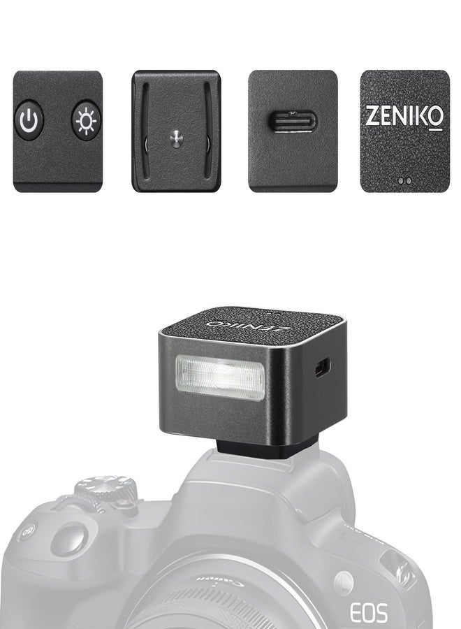 Zeniko ZF04 Lightweight On-Camera Flash,Mini Flash Speedlite, CCT 6500K±200K,372 Full-Power Flash Light with Universal Hot Shoe Mount Fit for Canon, Nikon, Sony, Fuji,Leica Cameras (Black) - Image 1