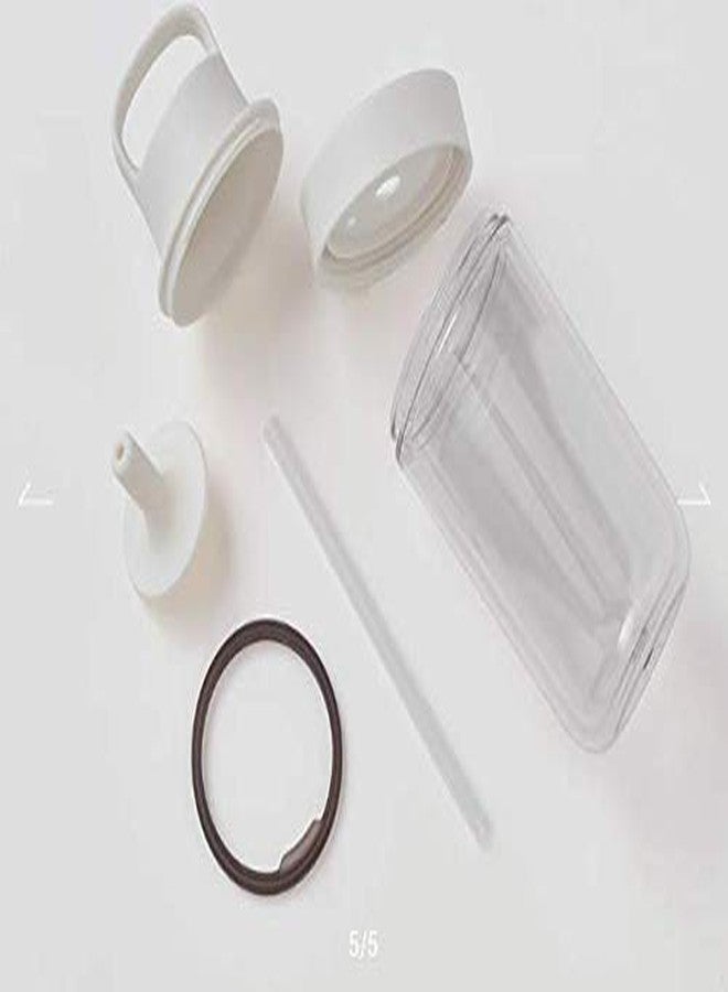 كينتو زجاجة كينتو 20071 توغو، سعة 480 مل (16.9 أونصة سائلة)، لون أبيض، مزودة بماصة، خفيفة الوزن، زجاجة ماء، آمنة للغسل في غسالة الأطباق، مصنوعة بجدار مزدوج - Image 2