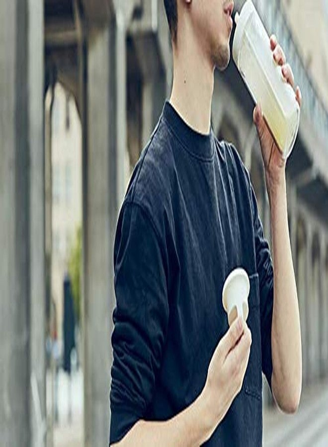 كينتو زجاجة كينتو 20071 توغو، سعة 480 مل (16.9 أونصة سائلة)، لون أبيض، مزودة بماصة، خفيفة الوزن، زجاجة ماء، آمنة للغسل في غسالة الأطباق، مصنوعة بجدار مزدوج - Image 4