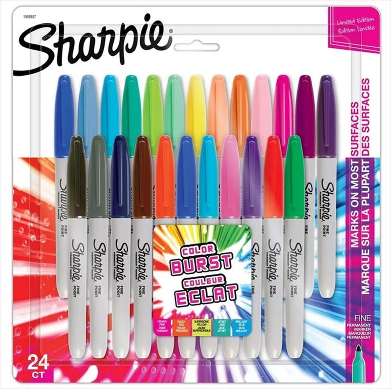 Sharpie Color Burst Permanent Markers, Fine Point, Assorted, 48 count (1949557), Pack of 2 - Image 1