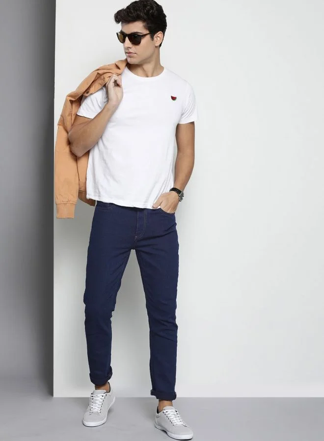 The Indian Garage Co Men Slim Fit Solid Mid-Rise Stretchable Jeans