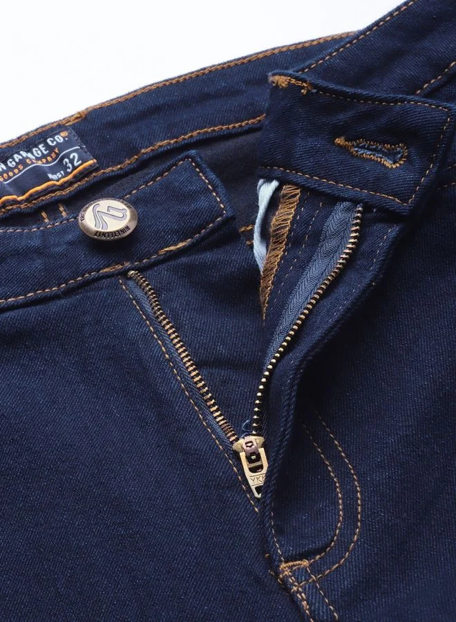 The Indian Garage Co Men Slim Fit Solid Mid-Rise Stretchable Jeans