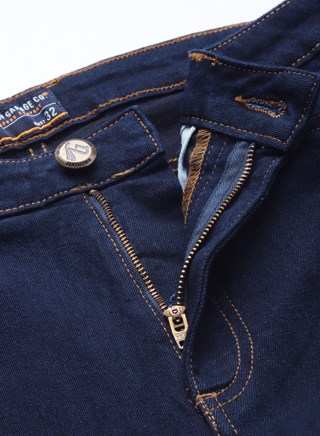 The Indian Garage Co Men Slim Fit Solid Mid-Rise Stretchable Jeans  - Image 3