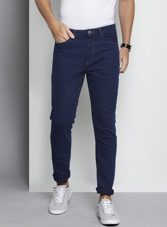The Indian Garage Co Men Slim Fit Solid Mid-Rise Stretchable Jeans  - Image 1