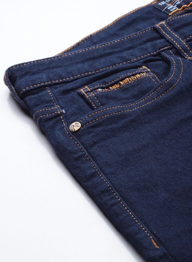 The Indian Garage Co Men Slim Fit Solid Mid-Rise Stretchable Jeans  - Image 4