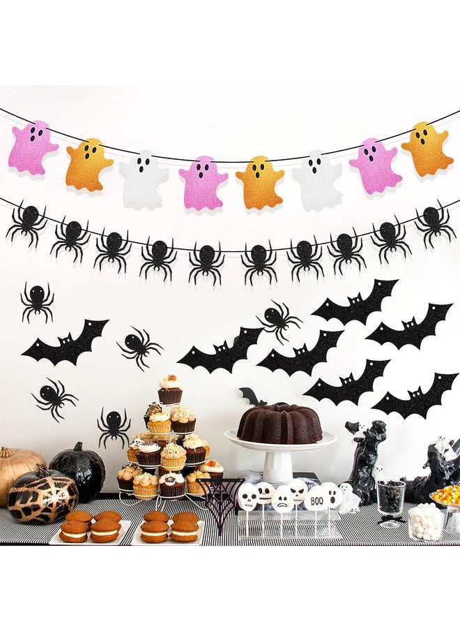 Glitter Halloween Banner Decorations 4 Pcs Glitter Black Spider Bat Garland Banner Pink Ghost Hanging Decorations For Happy Halloween Party Supplies 10 Ft Halloween Bunting Banner Decor - pzsku/Z35FEAE62A8A934E864DFZ/45/_/1732777869/d8e1c857-6fb8-4e61-8545-ba537473b94f