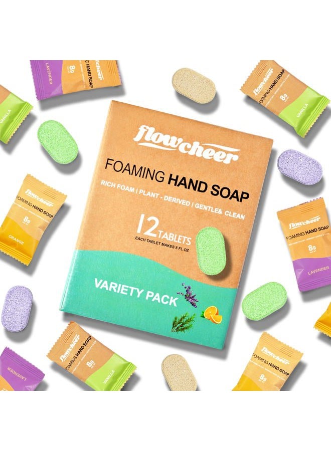 flowcheer Foaming Hand Soap Tablet Refills-12 pack Makes 132 fl oz (12 x 11fl oz Bottles)-Variety Fragrance Soap Refills Tablets for Using With Foaming Hand Soap Dispenser(Not Included) Only - Image 1