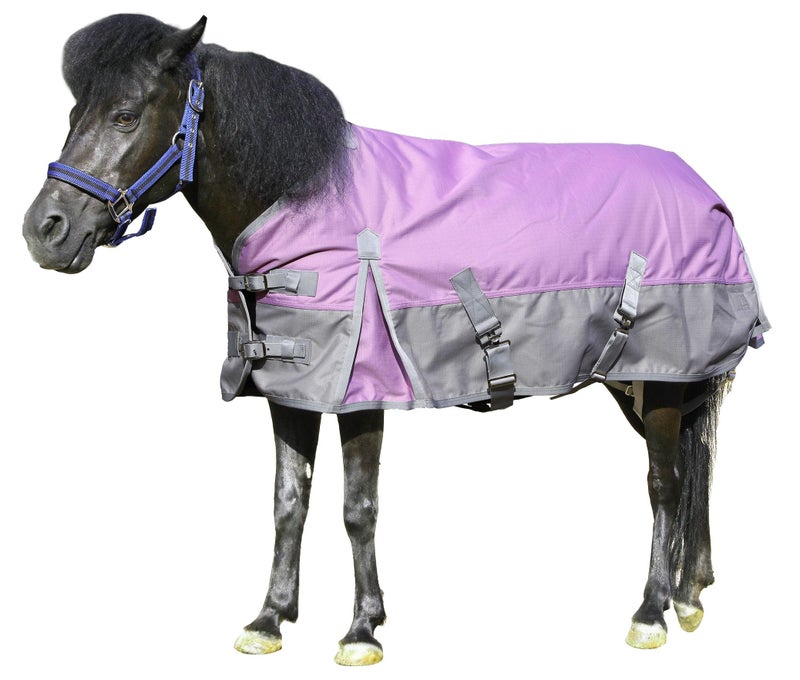 Gallopoff 1200D Ripstop Mini Horse/Pony Blanket, Medium Weight 200g Fill - Waterproof Breathable Warm Winter Turnout Blanket for Foal/Weanling/Yearling/Donkey/Mule Violetgrey 54 - Image 1