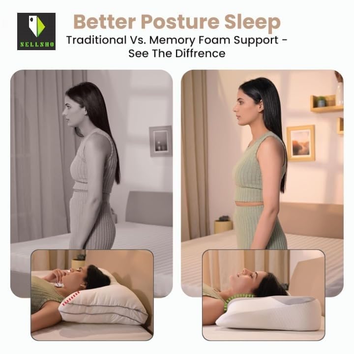 HEEJ No More Aches Neck Pillow for Pain Relief, Adjustable Cervical Pillow for Neck Support with Armrest, Odorless Ergonomic Contour Memory Foam Pillows,Orthopedic Bed Pillow for Side Back Stomach Sleeping - Image 3