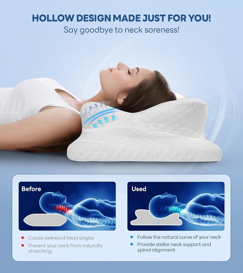 HEEJ No More Aches Neck Pillow for Pain Relief, Adjustable Cervical Pillow for Neck Support with Armrest, Odorless Ergonomic Contour Memory Foam Pillows,Orthopedic Bed Pillow for Side Back Stomach Sleeping - Image 4