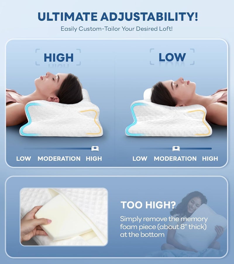HEEJ No More Aches Neck Pillow for Pain Relief, Adjustable Cervical Pillow for Neck Support with Armrest, Odorless Ergonomic Contour Memory Foam Pillows,Orthopedic Bed Pillow for Side Back Stomach Sleeping - Image 5