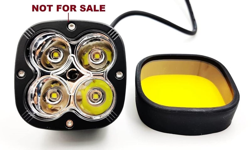 GEAR UP HJG 4 LED Square Fog Lamp Yellow Cover With Acyrlic Yellow Lens (Set of 2) - Image 4