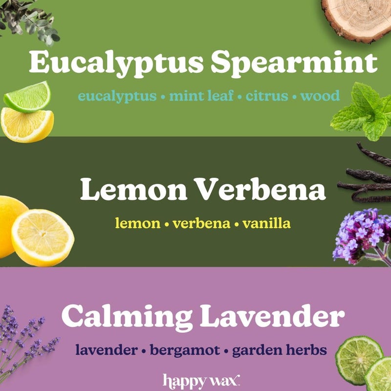 Happy Wax Clean Mix Collection Scented Natural Soy Wax Melts â€“ 6 Total Oz. of Scented Wax Melts, Collection Includes Eucalyptus Spearmint, Lemon Verbena, and Calming Lavender - Image 2