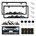 VKQTS 2PCS Mountain License Plate Frames Kit with Mountain Tree Car DecalRustproof License Plate Frame Fit for USACanada PlatesUniversal Car Tag Frame for CarsSUVsTrucks - Image 2