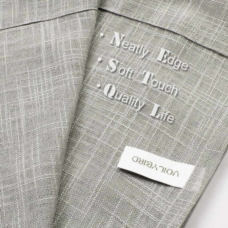 VOILYBIRD Palma Grey Semi Sheer Curtains for Bedroom Linen Sheer Window Panels 63 Inch Length Dark Grommet (W52 x L63, Pack of 2) - Image 4