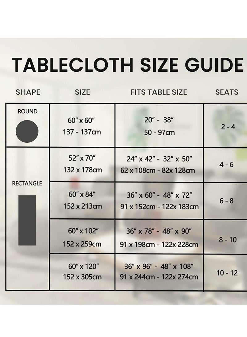 SYOSI مفرش طاولة فينيل مستطيل، 100% مقاوم للماء، ثقيل-duty، مقاوم للبقع والزيت، غطاء طاولة بلاستيك PU مع دعم فلانيل للمطبخ/تناول الطعام/الحفلات، زهري بيج، 52 x 70 - Image 3