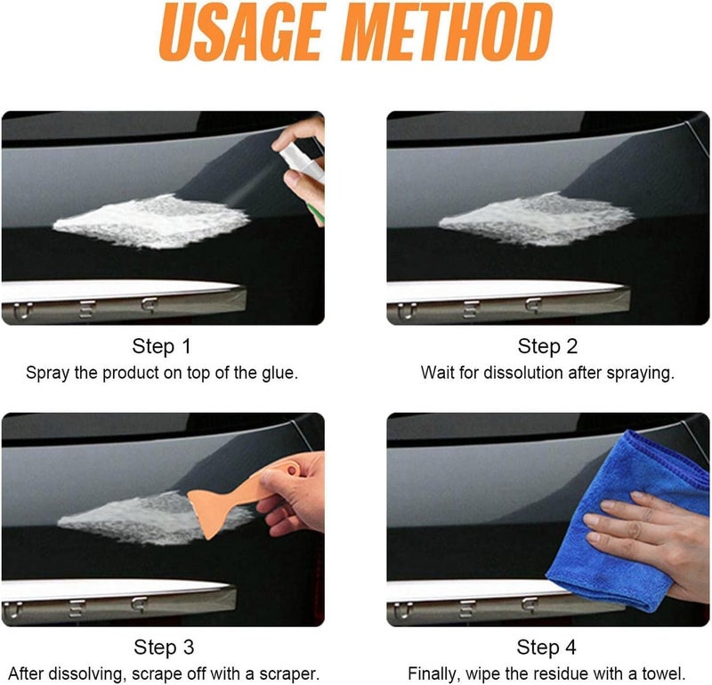 Adhesive Remover for Cars - Glass Label Cleaner Sprays - Remover Sprays for all uses, Chewing Gum, Grease, Stickers, 120ml - Image 4