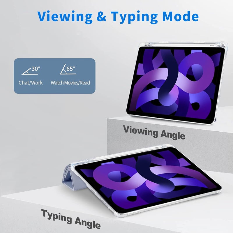 Fikpoo iPad 10th Generation 10.9 Inch Case 2022, Slim Stand Hard Shell Back Protective Smart Cover for iPad 10th Gen 2022, Adjustable Angles, Auto Sleep/Wake, Built-in Pencil Holder - Image 5