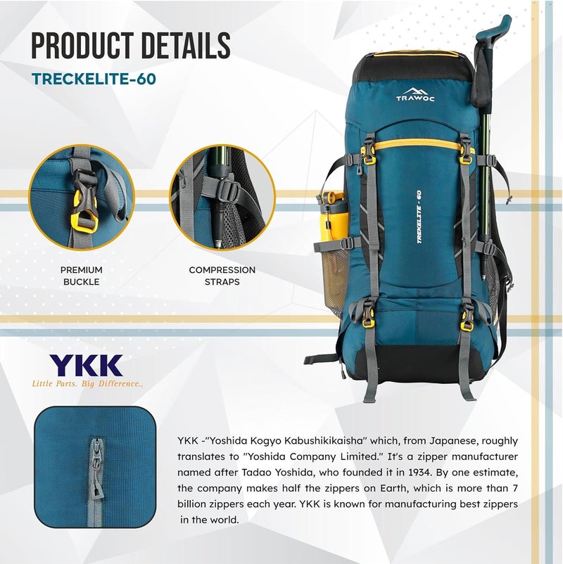 TRAWOC TREKELITE 60L Travel Backpack - Image 2