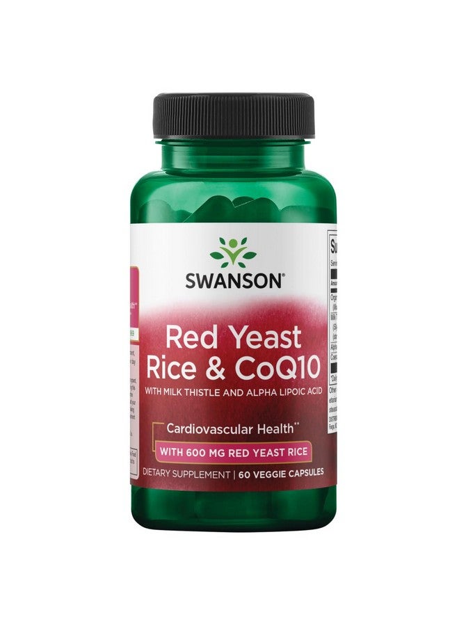 Swanson Traditional Red Yeast Rice & CoQ10 with Milk Thistle and Alpha Lipoic Acid 60 Veg Capsules - Image 1