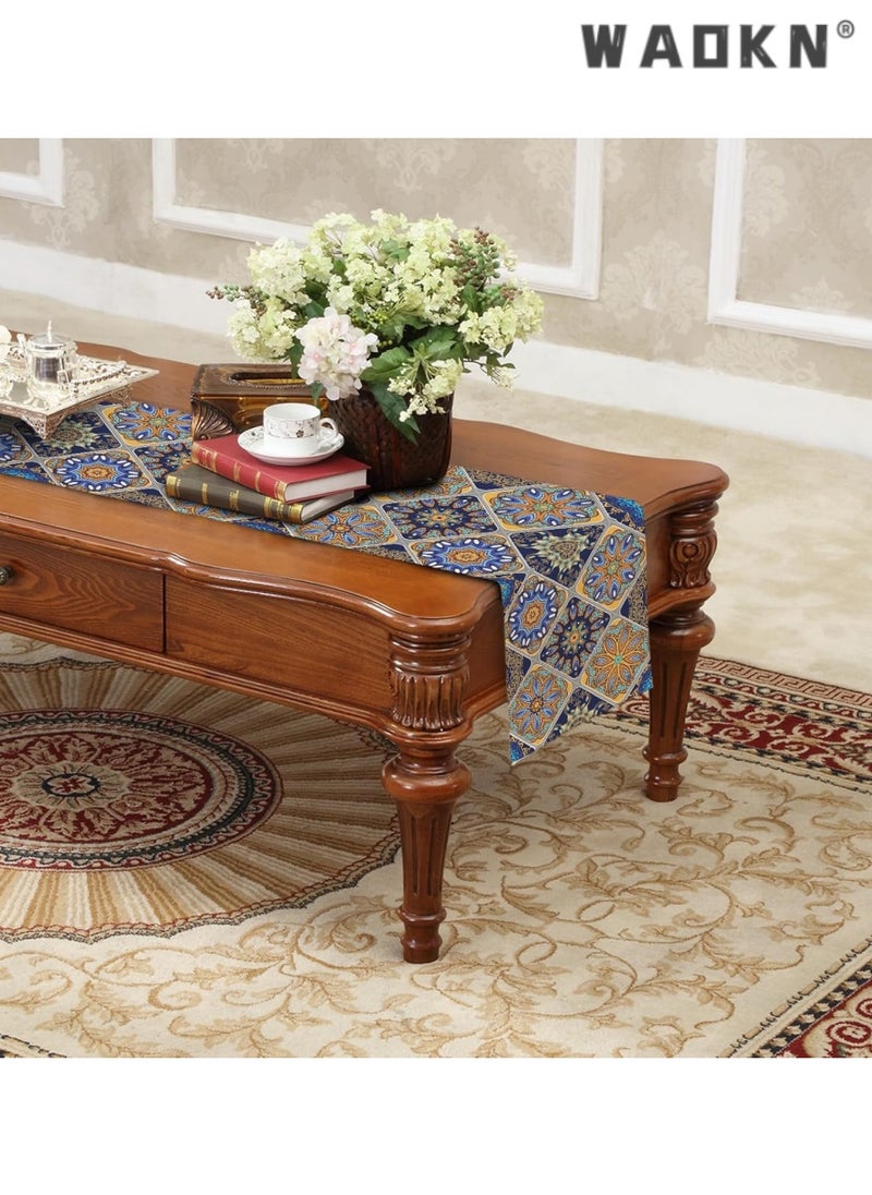 WAOKN Boho Table Runner, Vintage Bohemian-Inspired Seasonal Table Runners for Party, Kitchen, Dining, Coffee Table, Versatile Indoor & Outdoor Use, Machine Washable, Home Decor  - Image 4