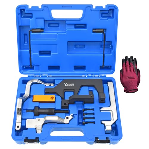 Yuesstloo Camshaft Alignment Timing Tool Kit, Engine Locking Timing Tool Compatible with BMW Mini Cooper N12 N13 N14 N16 N18 Peugeot 1.4 1.6, with Case & Gloves, 117 440, 119 340, 119 590, 496 709 - Image 1