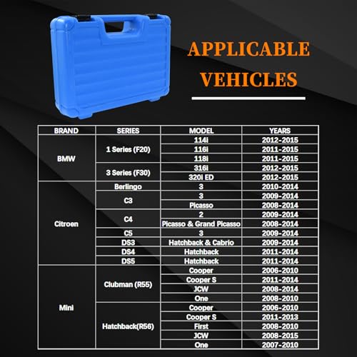 Yuesstloo Camshaft Alignment Timing Tool Kit, Engine Locking Timing Tool Compatible with BMW Mini Cooper N12 N13 N14 N16 N18 Peugeot 1.4 1.6, with Case & Gloves, 117 440, 119 340, 119 590, 496 709 - Image 2