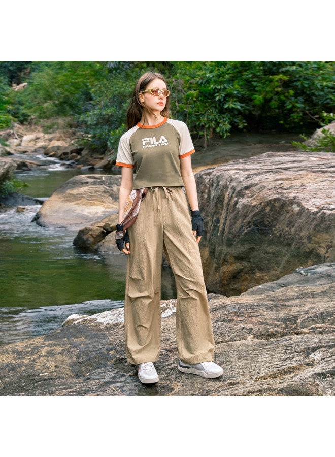 FILA Women'S Fusion Series Casual Pants Women'S Fashion Trend Loose Versatile Woven Trousers - Image 2