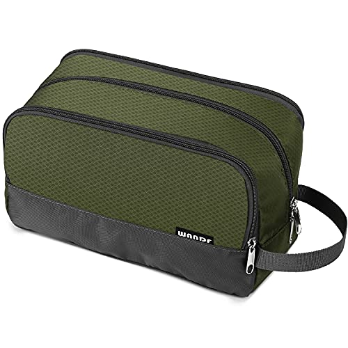 WANDF Toiletry Bag for Men Hanging Dopp Kit Water Resistant Shaving Bag Small Toiletry Bag for Traveling (Army Green) - Image 1