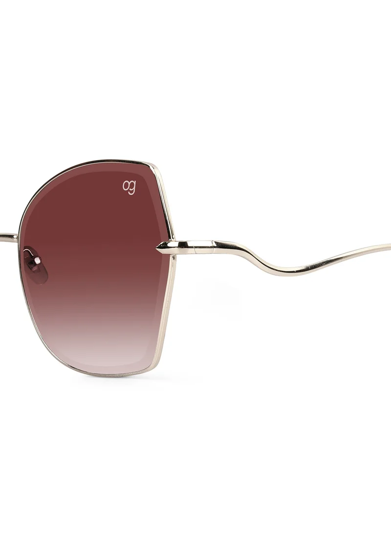 Woggles Latest & Stylish UV Protected Golden Oversized Sunglasses for Women