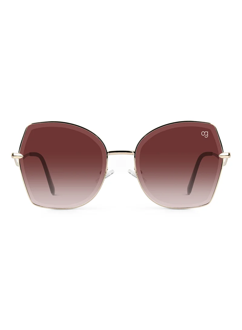 Woggles Latest & Stylish UV Protected Golden Oversized Sunglasses for Women