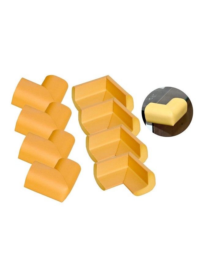 The Little Lookers Baby Proofing Lshaped Corner Guards ; Child Safety Edge Protectors ; Baby Safety Furniture Cushion Corner ; With Adhesive Tape For Babies Kids Children (Golden Pack Of 8)  - Image 1