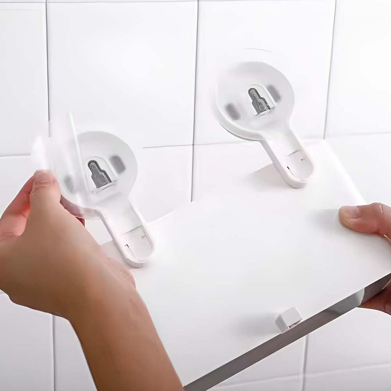 XBEY Plastic Toothbrush Holders for Bathroom | Wall Mounted Toothbrush Holder | Toothbrush Holders for Toothbrushes | Self Adhesive Toothbrush Holder Drain Tray (Twin Toothbrush + 1 Curve Soap Dish) - Image 5