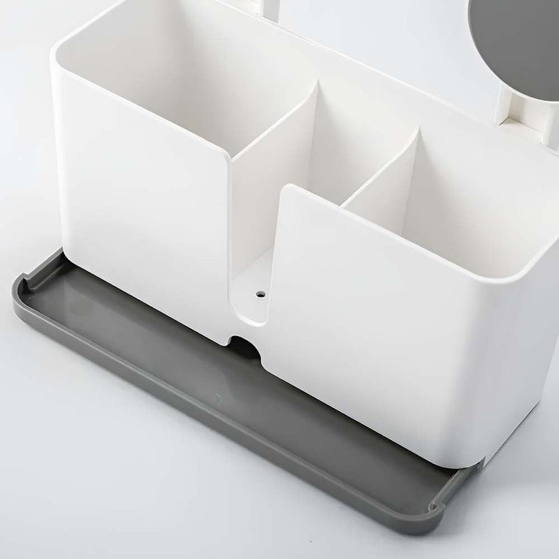 XBEY Plastic Toothbrush Holders for Bathroom | Wall Mounted Toothbrush Holder | Toothbrush Holders for Toothbrushes | Self Adhesive Toothbrush Holder Drain Tray (Twin Toothbrush + 1 Curve Soap Dish) - Image 4