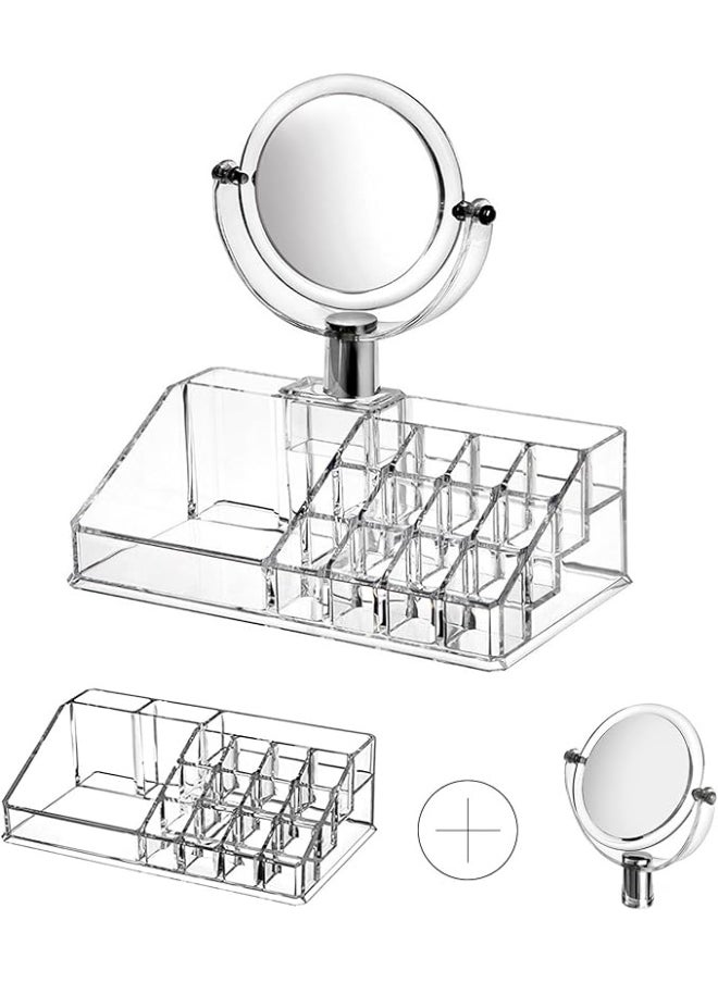 Generic Makeup Organizer with Mirror – Clear Cosmetic Storage Organizer with Drawers and Display Case – Vanity Makeup Box for Bathroom, Dresser, or Desk – Transparent Acrylic Beauty Organizer  - Image 1