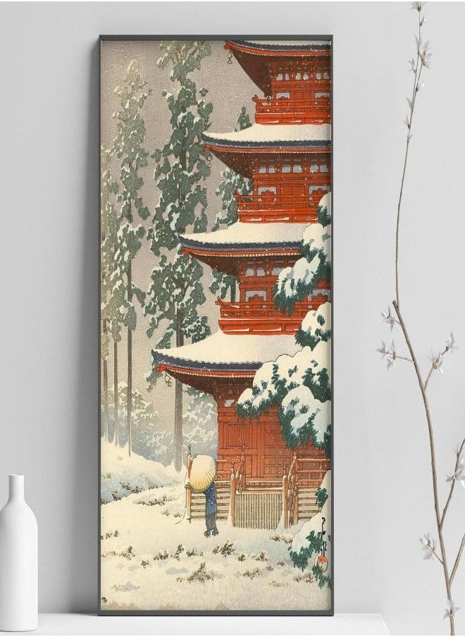 Generic - (Assembly frame) Kawase Hasui Print, Woodblock Print, Saishoin Temple in Snow, Japanese Art Print, Japan Print, Wall Art Decor Poster Print Sizes A2/A3/A4 - Image 1