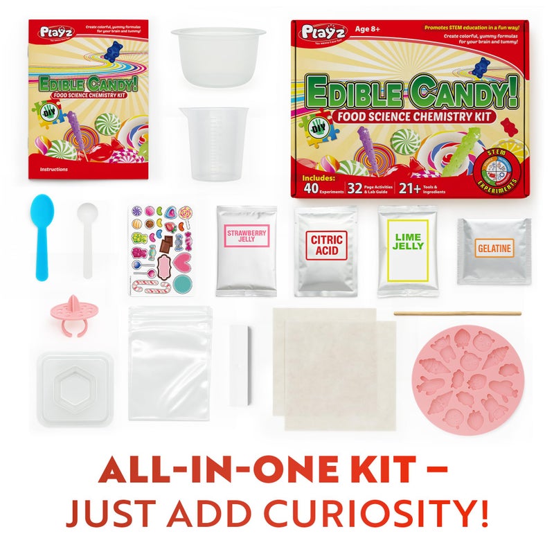 Playz Edible Candy Making Science Kit for Kids Ages 8-12 Years Old - Food Science Chemistry Kid Science Kit with 40 Experiments to Make Your Own Chocolates, Educational Science Kits for Boy & Girls - Image 2