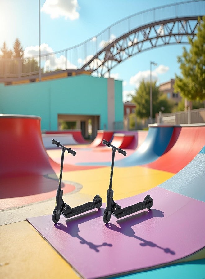لوحان للأصابع - سكوتر بعجلتين - دراجة BMX قابلة للطي مع فرامل | ملحقات لوح الأصابع للمراهقين | ألعاب أصابع تعليمية | ألواح تزلج ممتعة مانعة للانزلاق - Image 3
